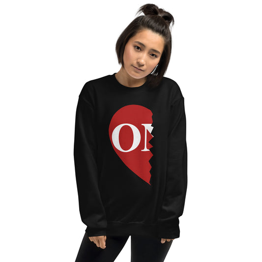 Unisex Left Side "ONE" Heart Sweatshirt