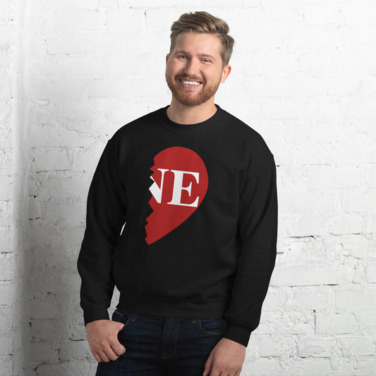 Unisex Right Side "ONE" Heart Sweatshirt