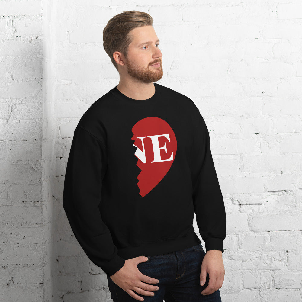 Unisex Right Side "ONE" Heart Sweatshirt