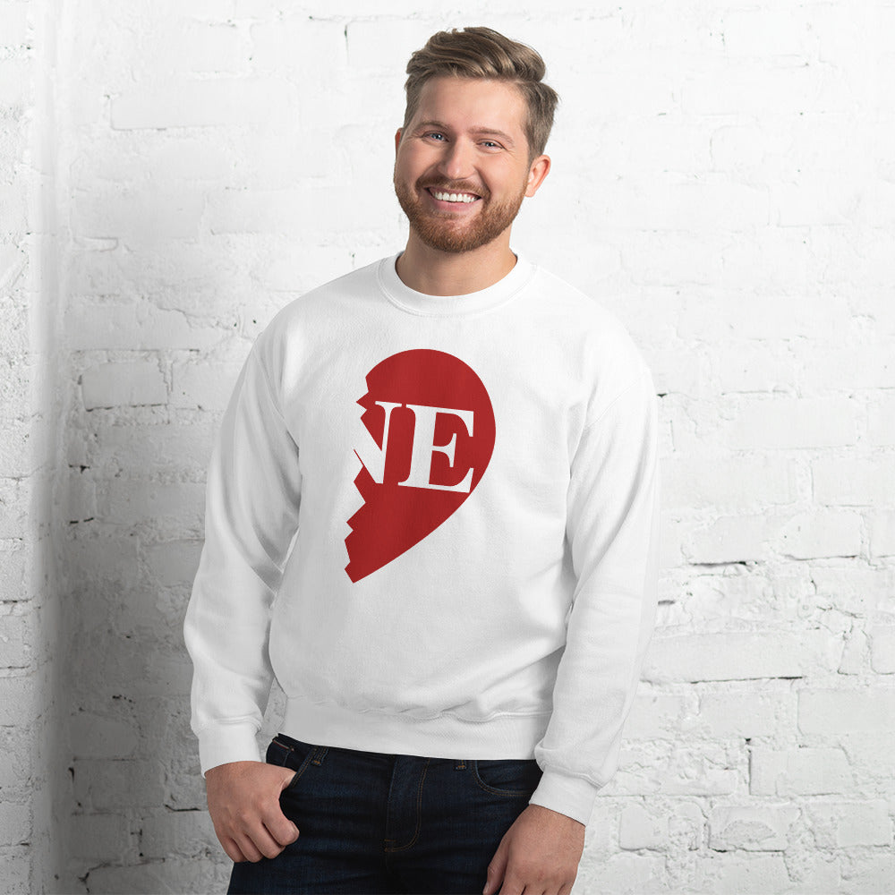 Unisex Right Side "ONE" Heart Sweatshirt