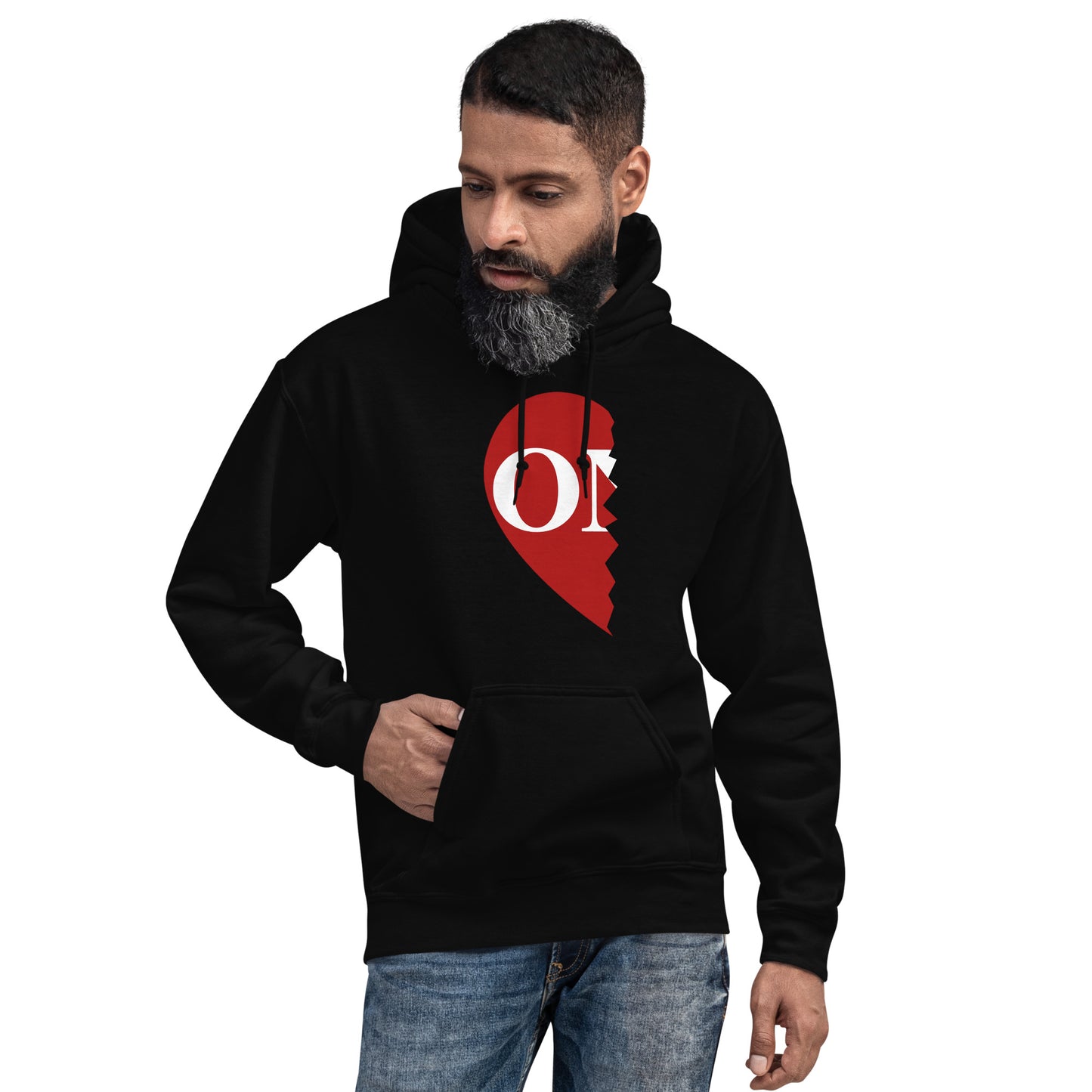 Unisex Left Side "ONE" Heart Hoodie