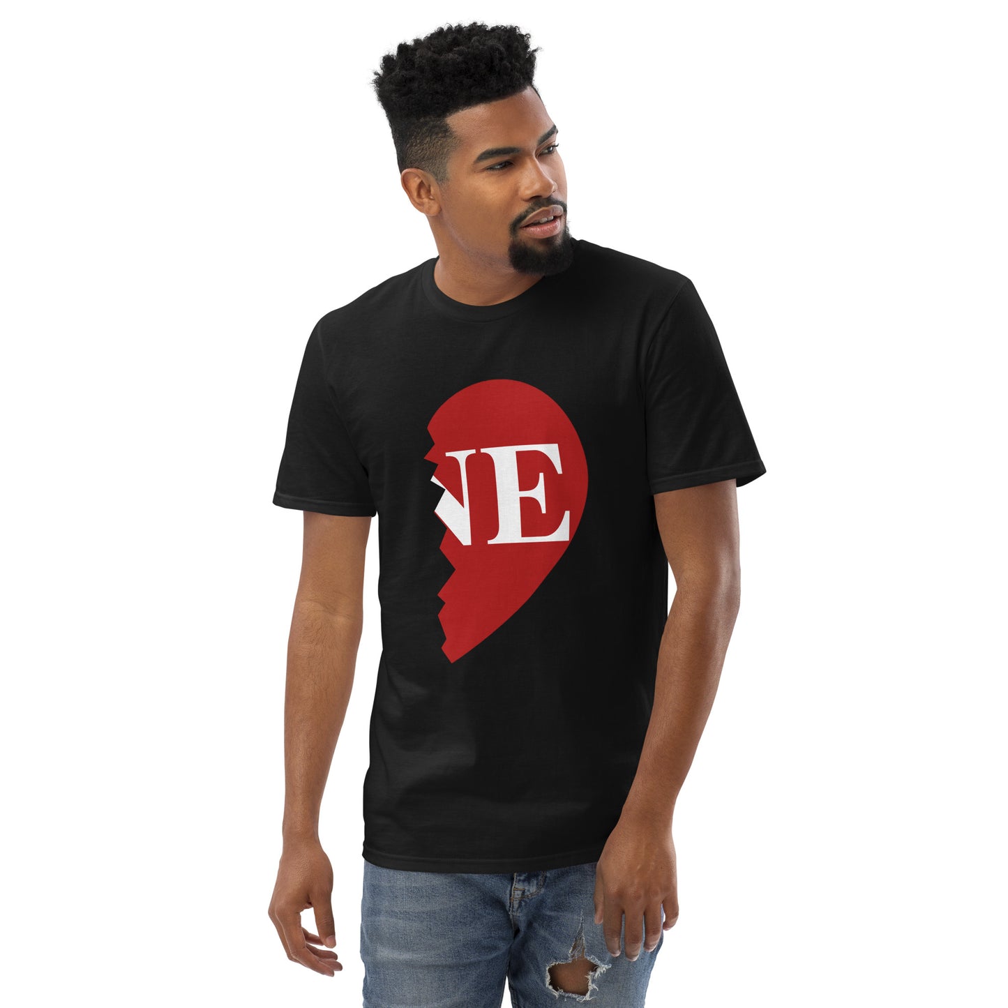 "ONE" Right Side Men's Heart T-Shirt